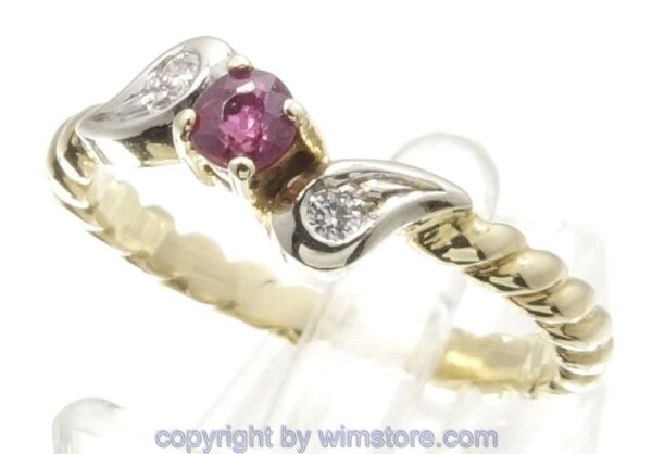 Goldring, Brillanten, Rubin