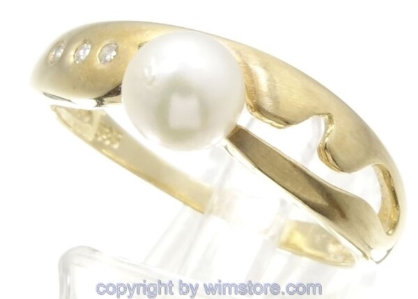 Goldring, Brillanten, Perle