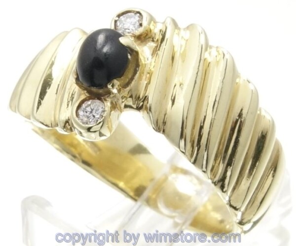 Goldring, Brillanten, Onyx