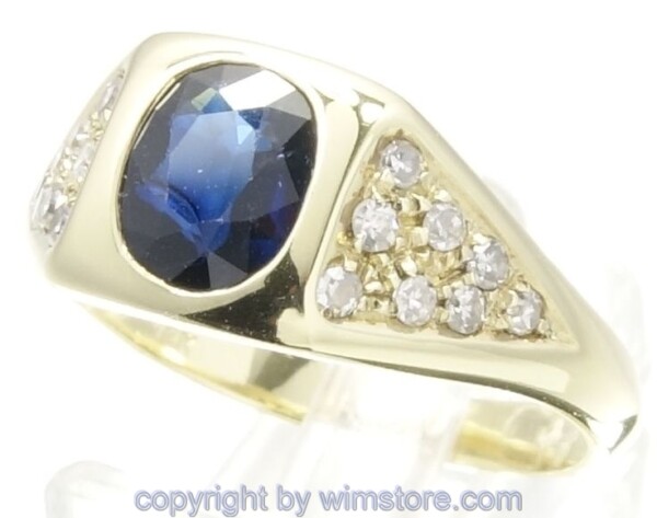 Goldring, Saphir, Brillanten