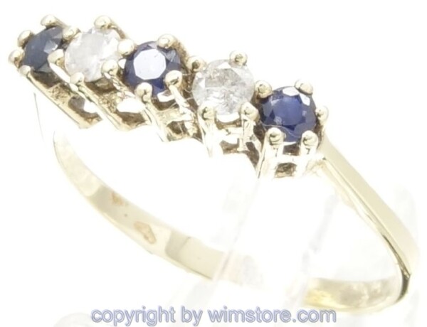 Goldring, Brillanten, Saphire