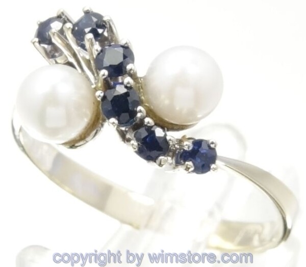 Goldring, Perlen, Saphire