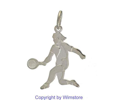 Silberanhänger, Tennisspieler, 835er Silber