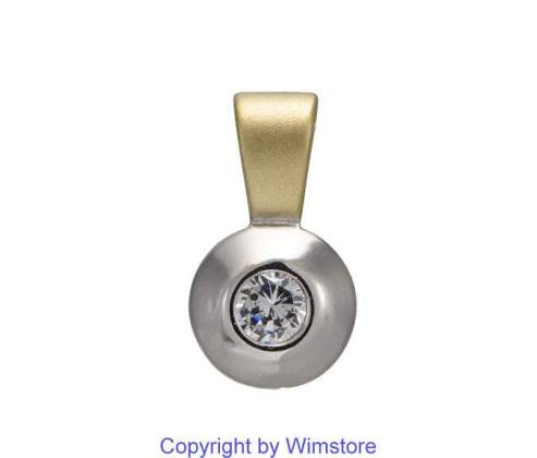 Silberanhänger, weisser Stein, 925er Silber