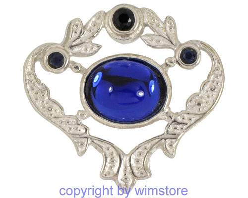 Silberanhänger, blaue Steine, 925er Silber