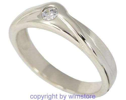 Silberring, weisse Steine, 925er Silber