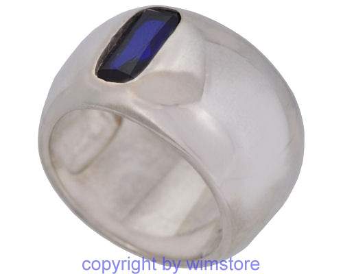 Silberring, blauer Stein, 925er Silber