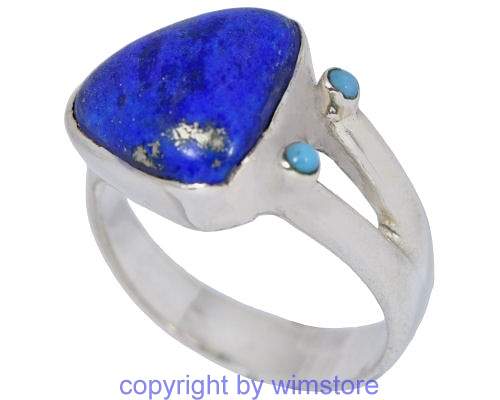 Silberring, blauer Stein, 925er Silber