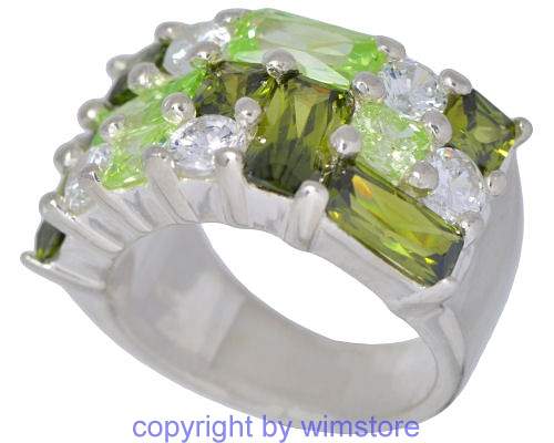 Silberring, bunte Steine, 925er Silber