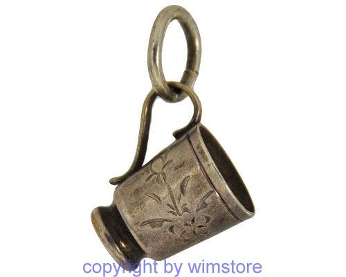 Silberanhänger, Bettelarmband, Trinkbecher, 800er Silber