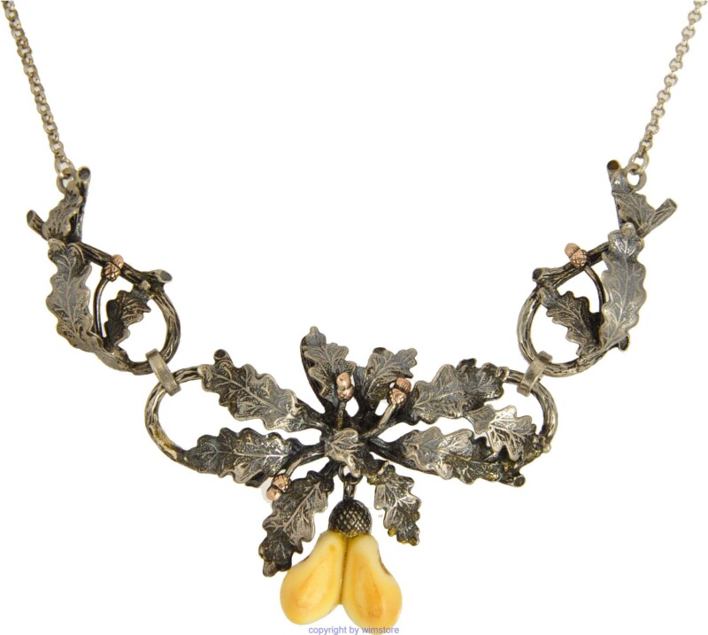 Silberkette, Trachtenschmuck, Collier, Grandln, 800er Silber