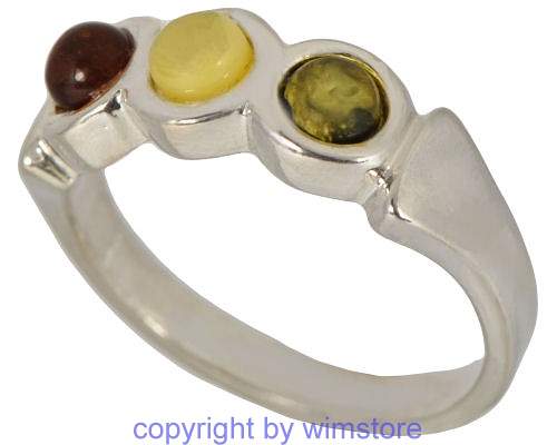 Silberring, Bernstein, 925er Silber