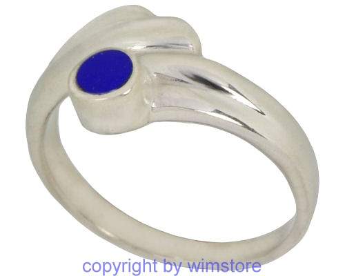 Silberring, blauer Stein, 925er Silber