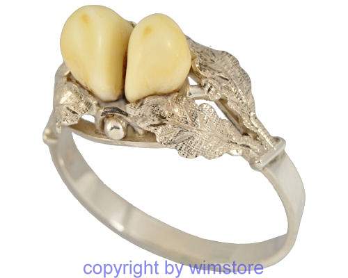Silberring, Trachtenschmuck, Grandln, 800er Silber