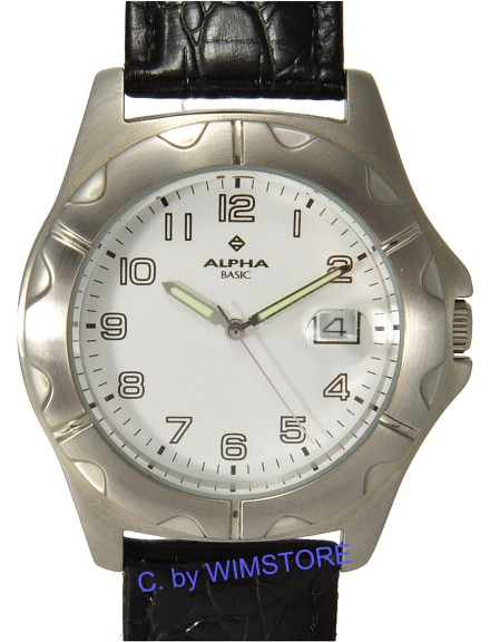 Alpha Basic  Herrenuhr mit Datum  Quarz